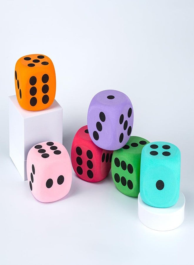 Yowget 6Pcs EVA Foam Dice,3.15" Large Dice Educational Toy,Blank Slate Board Game to Get Your Lucky Numbers for Parties and Gifts - Image 3